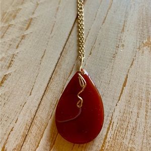 Teardrop Carnelian Necklace